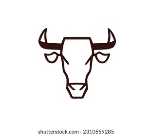 Bullhead logo angry animal buffalo creative design