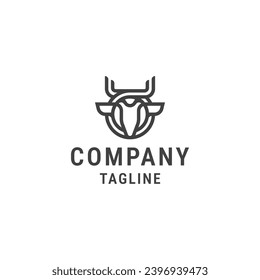 Bullhead logo icon design template flat vector