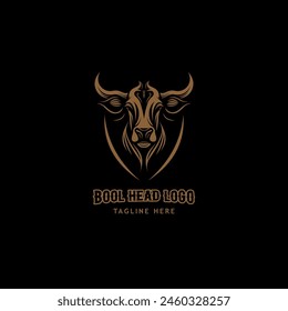 Bullhead logo template. Vector illustration of bull head, symbol of the year 2024.
