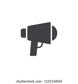 Bullhorn advertising vector icon. filled flat sign for mobile concept and web design. Megaphone simple solid icon. Symbol, logo illustration. Pixel perfect vector graphics
