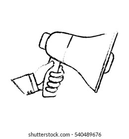 Bullhorn announce device icon vector illustration graphic