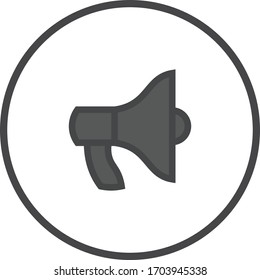 Bullhorn dark colored vector icon
