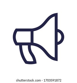 Bullhorn dark colored vector line icon