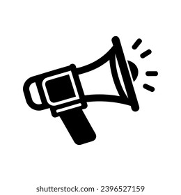 icono plano de bullhorn lineal aislado. Ilustración del vector