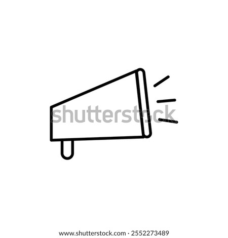 Bullhorn icon black and white vector outline sign