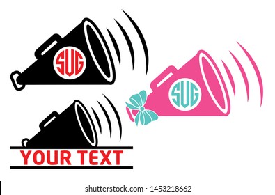 Bullhorn Icon |  Cheers Megaphone Monogram Vector Illustration Silhouette