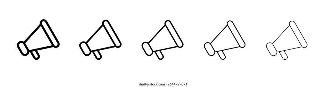 Bullhorn icon flat illustration set logo