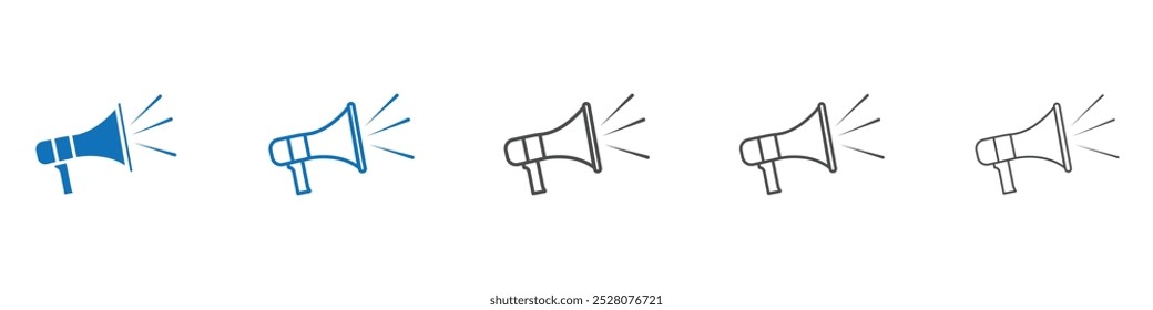 Bullhorn icon Isolated flat vector in outline