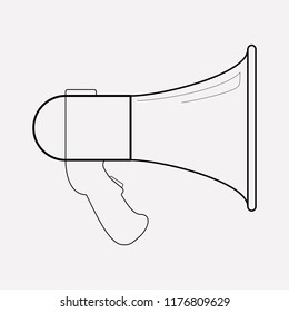 Bullhorn icon line element. Vector illustration of bullhorn icon line isolated on clean background for your web mobile app logo design.