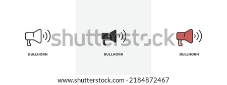 bullhorn icon. Line, solid and filled outline colorful version, outline and filled vector sign. Idea Symbol, logo illustration. Vector graphics