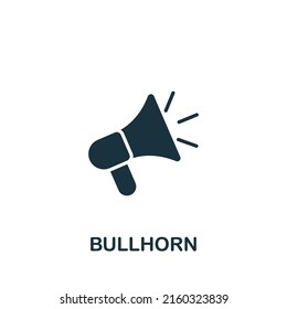 Bullhorn icon. Monochrome simple Success icon for templates, web design and infographics