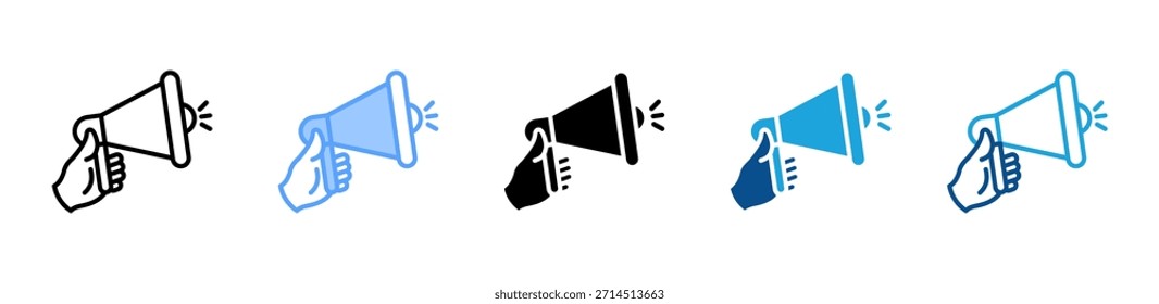 Conjunto de iconos Bullhorn colección de estilos múltiples