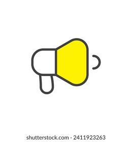 bullhorn icon. sign for mobile concept and web design. outline vector icon. symbol, logo illustration. vector graphics.