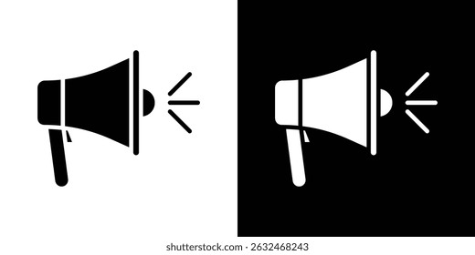 Bullhorn icon Vector in flat style. Collection silhouettes