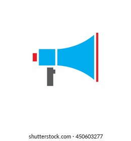 bullhorn icon vector, megaphone solid logo, pictogram isolated on white, pixel perfect color illustration
