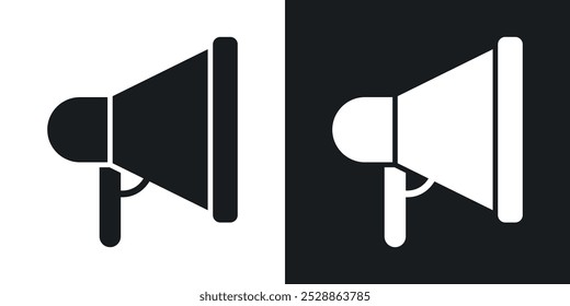 Bullhorn icons. solid style vector