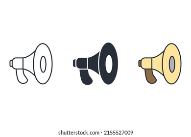 bullhorn icons  symbol vector elements for infographic web