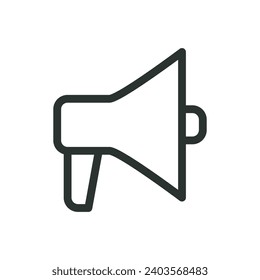 Bullhorn isolated icon, advertising vector icon with editable stroke