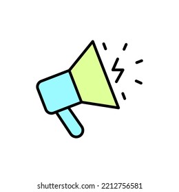 Bullhorn line icon. Simple element illustration. Bullhorn concept outline symbol design.