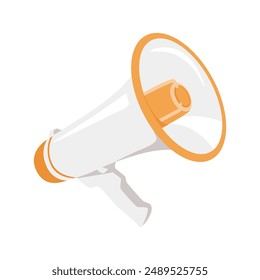 Bullhorn, loudspeaker icon. Loud speaker for sound amplifying, broadcast. Megaphone amplifier for announcement, advertising. Alarm, alert device. Flat vector illustration isolated on white background