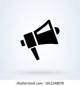 Bullhorn or Megaphone icon or logo. Loudspeaker and Promotion concept. Speaker and sales promotions vector illustration.