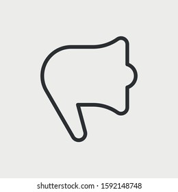 Bullhorn or megaphone. Simple thin vector icon with editable strokes
