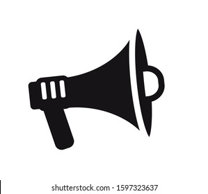Bullhorn on a white background. Icon. Vector illustration.
