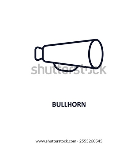 bullhorn outline icon.  Thin line icon from communication collection. Editable vector isolated on white background