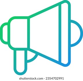 Bullhorn pixel perfect gradient linear vector icon. Promotional campaign. Marketing strategy. Product advertising. Thin line color symbol. Modern style pictogram. Vector isolated outline drawing