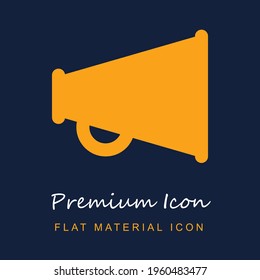 Bullhorn premium material ui ux isolated vector icon in navy blue and orange colors