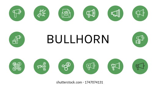 bullhorn simple icons set. Contains such icons as Megaphone, Promotion, Announcement, can be used for web, mobile and logo