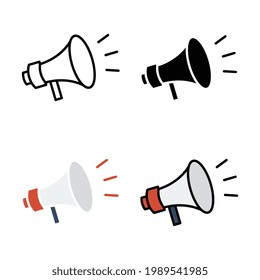 Bullhorn with sound illustration for marketing promotion. Megaphone for announcement, communication and shouting public. Broadcast megaphone icon. vector illustration.Design on white background.EPS10