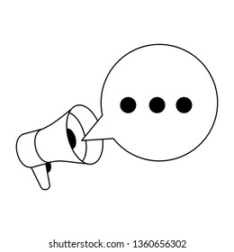 Bullhorn with speech bubble cartoon