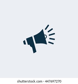 Bullhorn Vector Icon. Megaphone Or Loudspeaker Sign. Announce Symbol.
