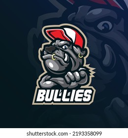 bullies mascot logo design vector with modern illustration concept style for badge, emblem and t shirt printing. smart bullies illustration.