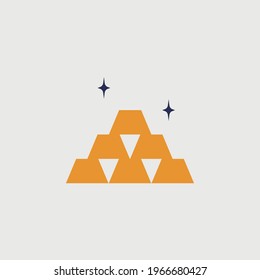 bullion gold bars vector icon