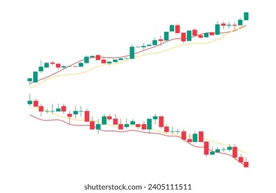 Gráfico gráfico de valores de balanceos y candelabros, gráfico de operaciones de Candlestick, Bolsa de inversión de mercado. Patrón de candelabros. patrón gráfico de barras de velas de divisas, mercado de valores y criptodivisa