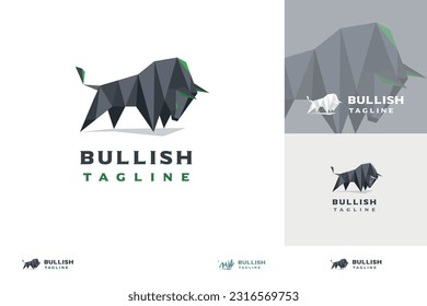 Bullisches Logo - Vektorpolygonbüffel