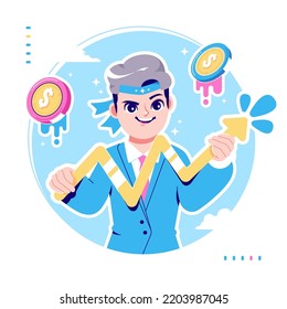 bullish stock market concept illustration