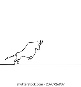 Bullish symbol on stock market. Bull symbol. silhouette Bull. Growing market