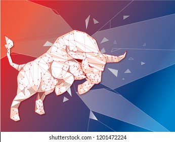 Bullish symbols on stock market vector illustration. vector on abstract background. The symbol of the the bull.