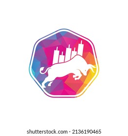 Bullish Trader Logo. Forex Bull Logo Design Template Vector. Financial Bull Logo Design. 