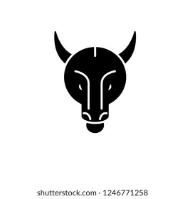 Bullish trend black icon, vector sign on isolated background. Bullish trend concept symbol, illustration 