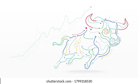 Bullish trend stock marketing financial investment symbol vector illustration