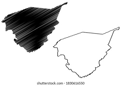 Bullitt County, Kentucky (U.S. county, United States of America, USA, U.S., US) map vector illustration, scribble sketch Bullitt map