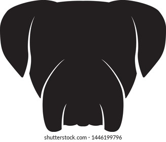 Bullmastiff Head, Bullmastiff silhouette, Dog Pug Puppy Vector Silhouette Symbol Illustration Background