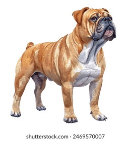 bullmastiff vector illustration in watercolor style