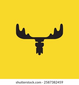 Bullmoose vector silhouette on yellow background