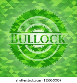 Bullock green emblem with mosaic ecological style background