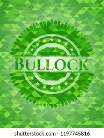 Bullock realistic green emblem. Mosaic background